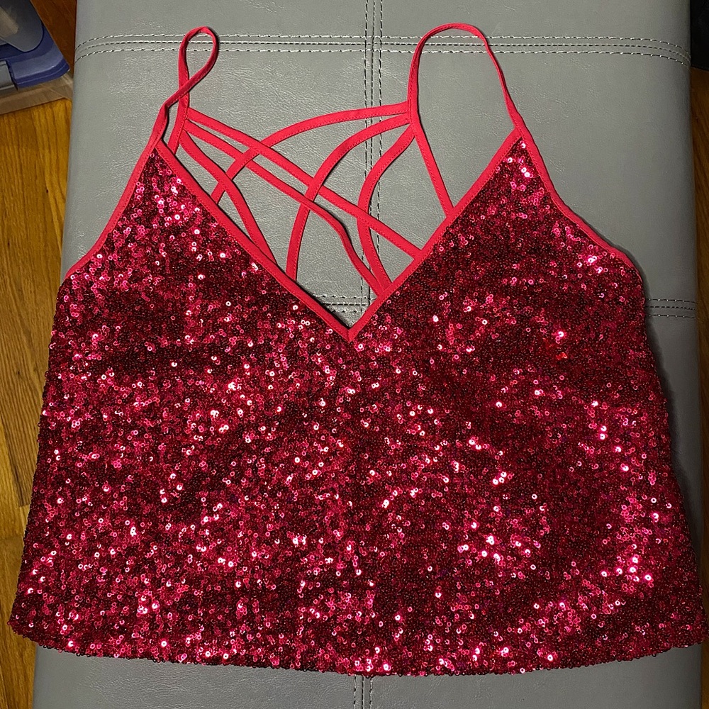 Express x Olivia Culpo Sequin Top Size Extra Small